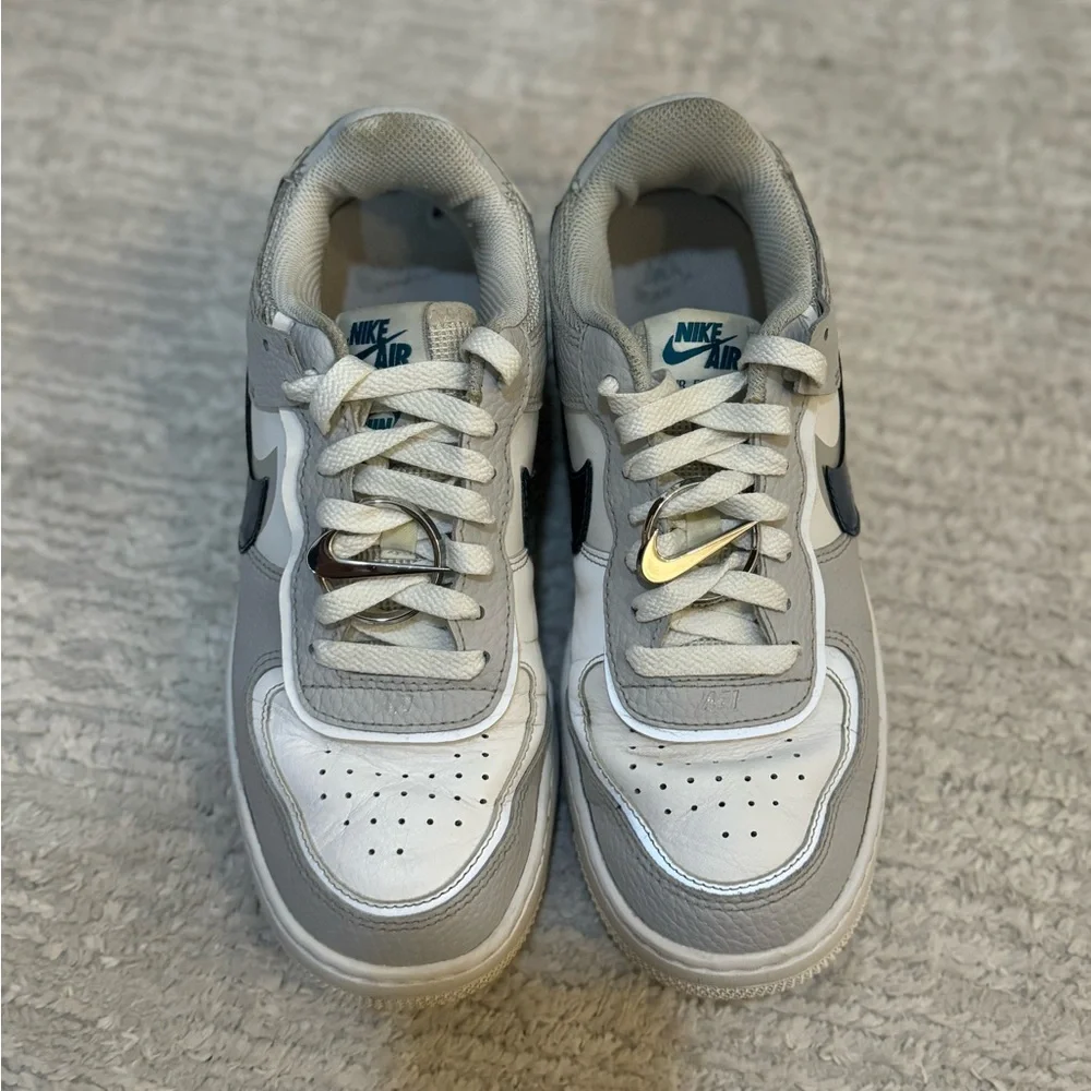 Nike Air Force 1 Shadow Metallic Teal Women’s Size 7.5 White Green Sneakers